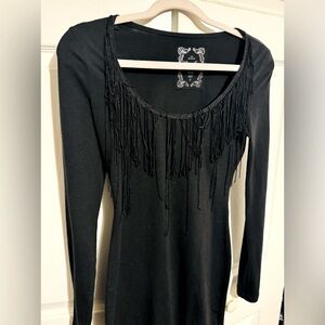 GUESS by Marciano black fringe dress